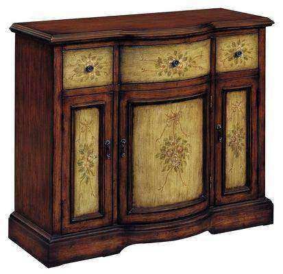 3 Door 3 Drawer Buffet In Cream And Chestnut Brown